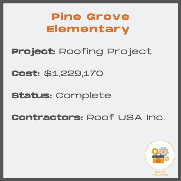 PGES Roofing Project - Cost $1,229,170 - Status Complete - Contractor Roof USA Inc.