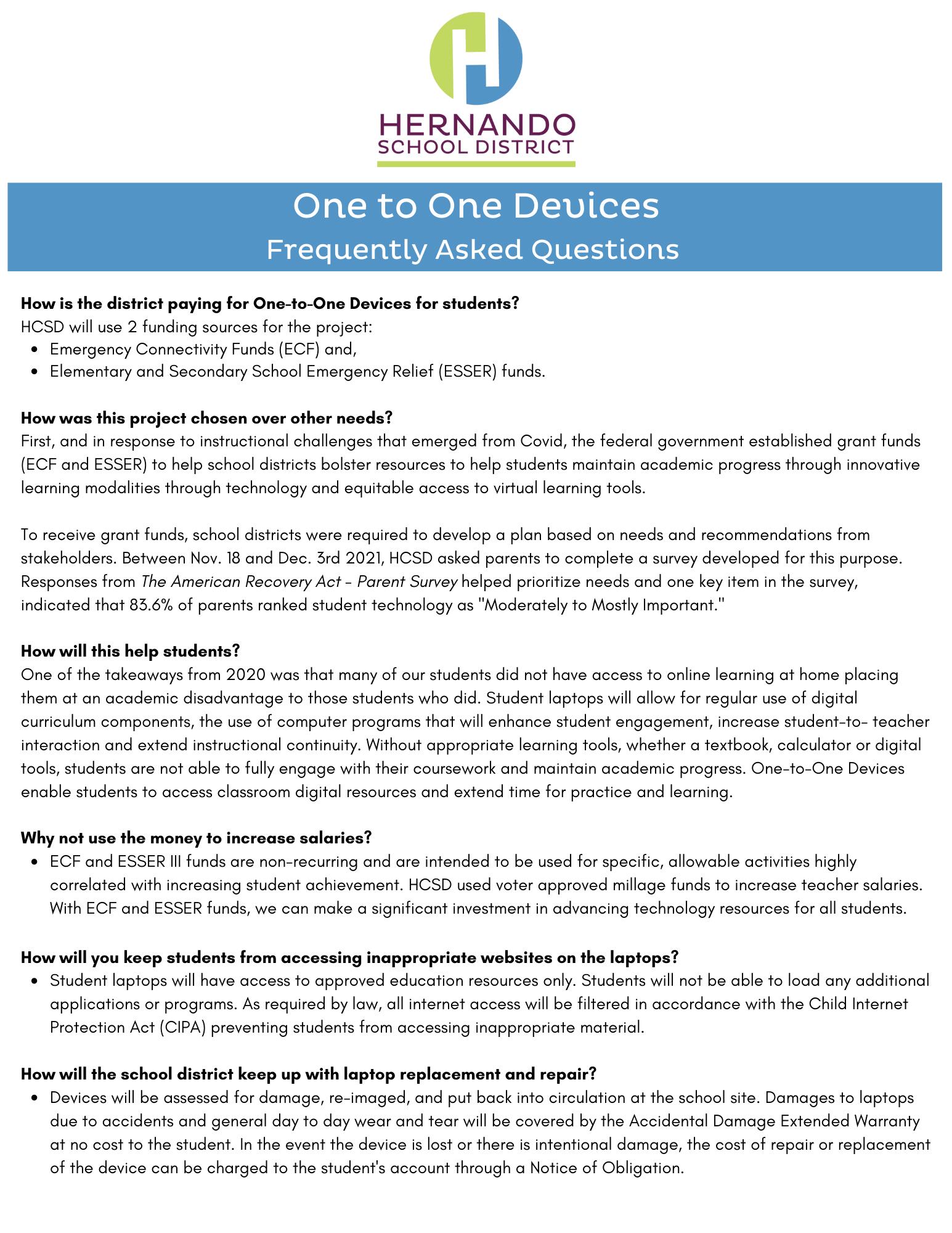One to One Devices FAQs - Page 1