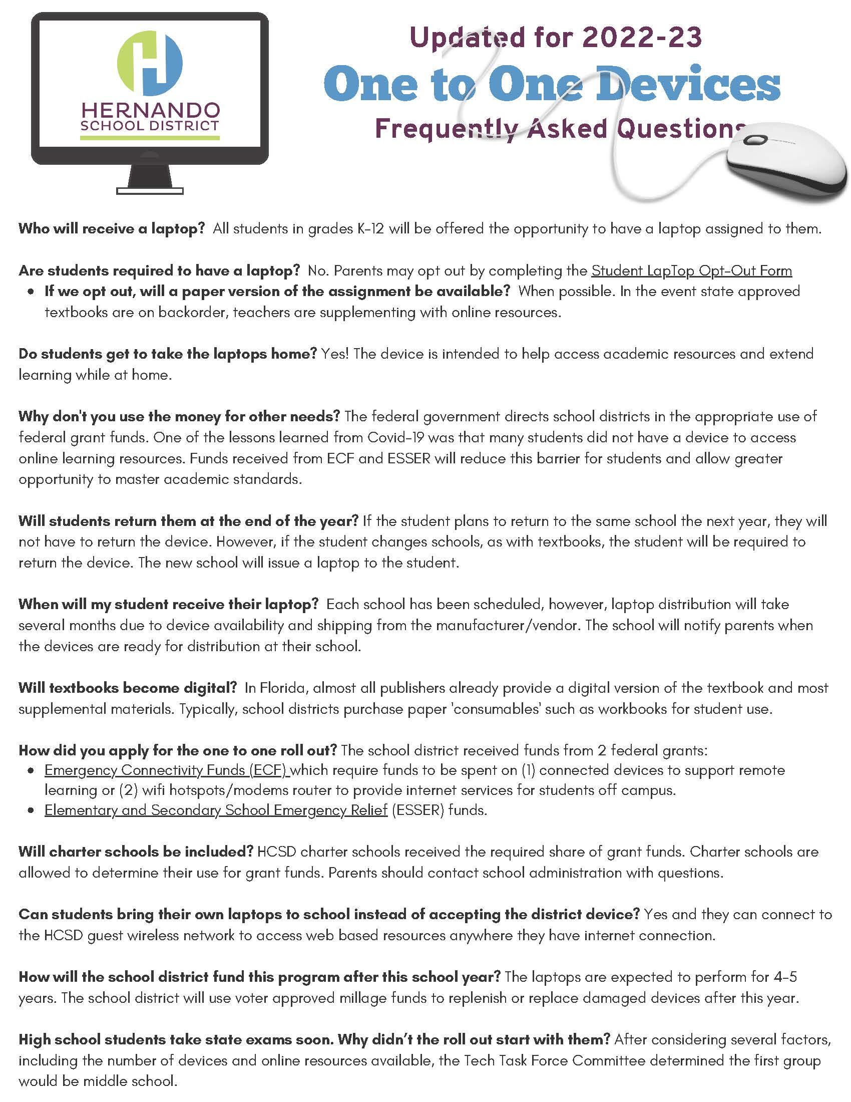 One to One Devices FAQs - Page 3