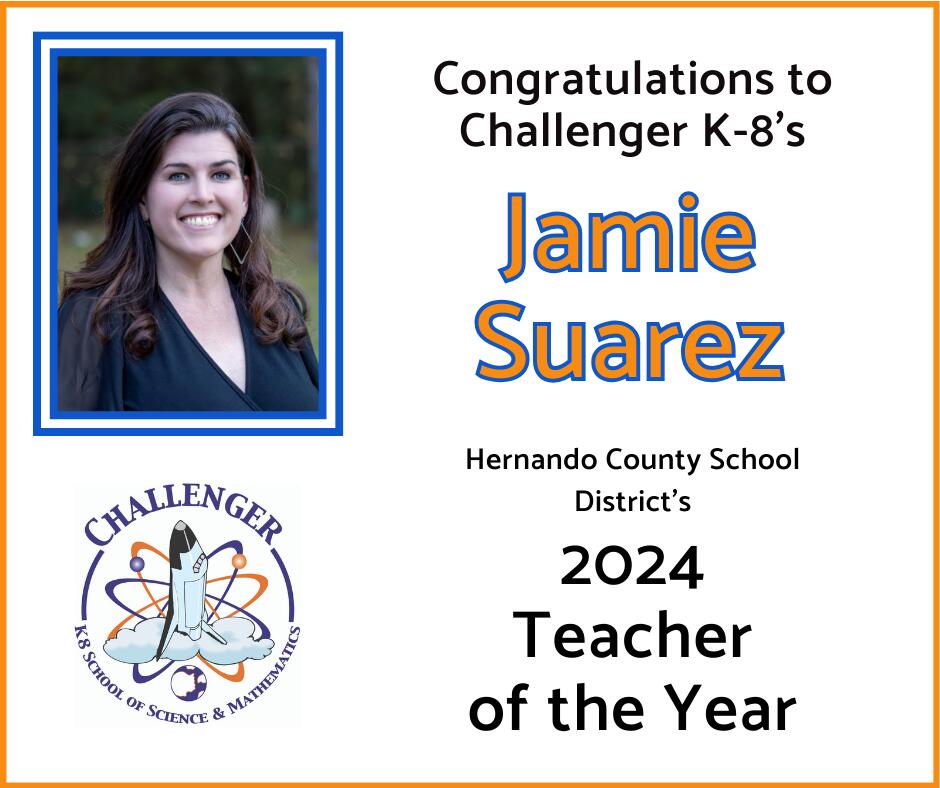 Jamie Suarez - HCSD 2024 Teacher of the Year