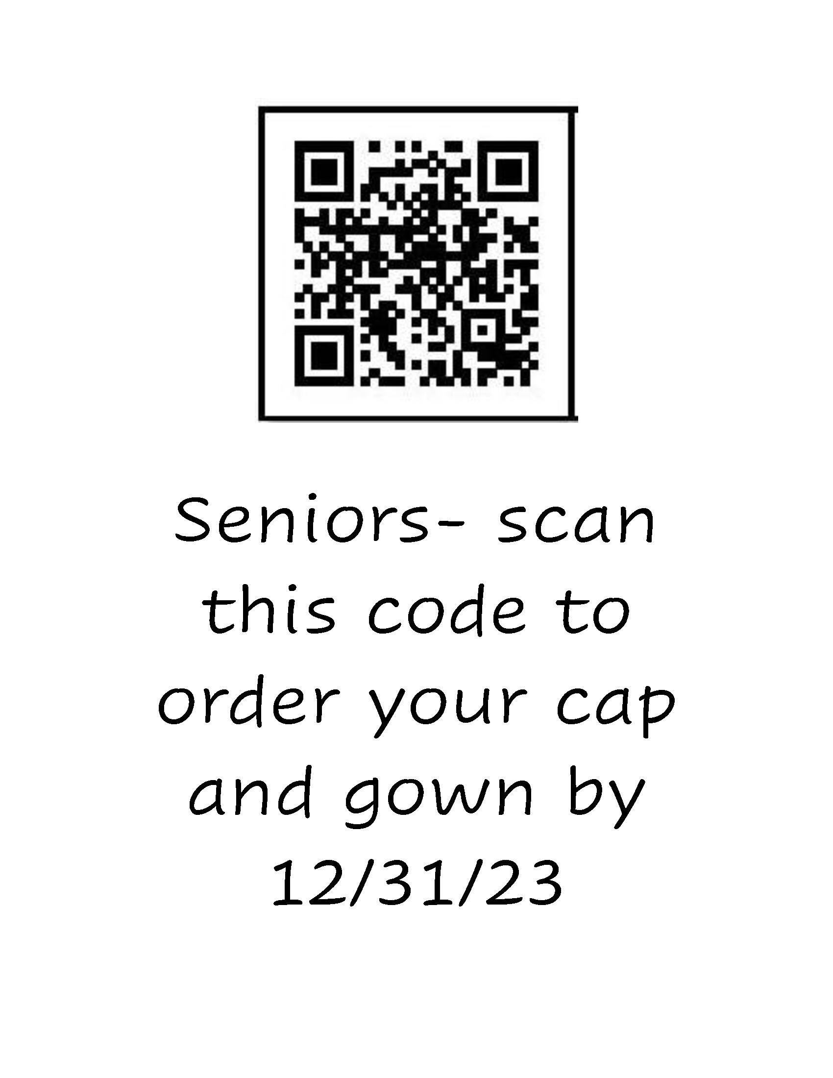 QR code for cap and gown order
