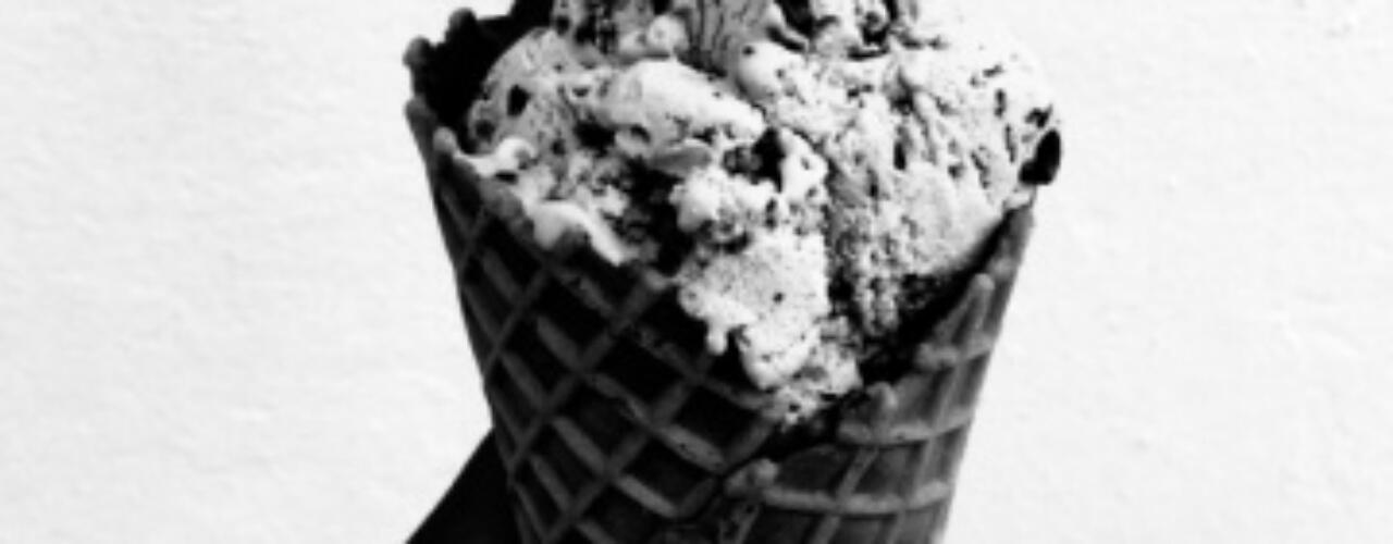 Photo of ice cream cone, black and white, by Rezeile R.