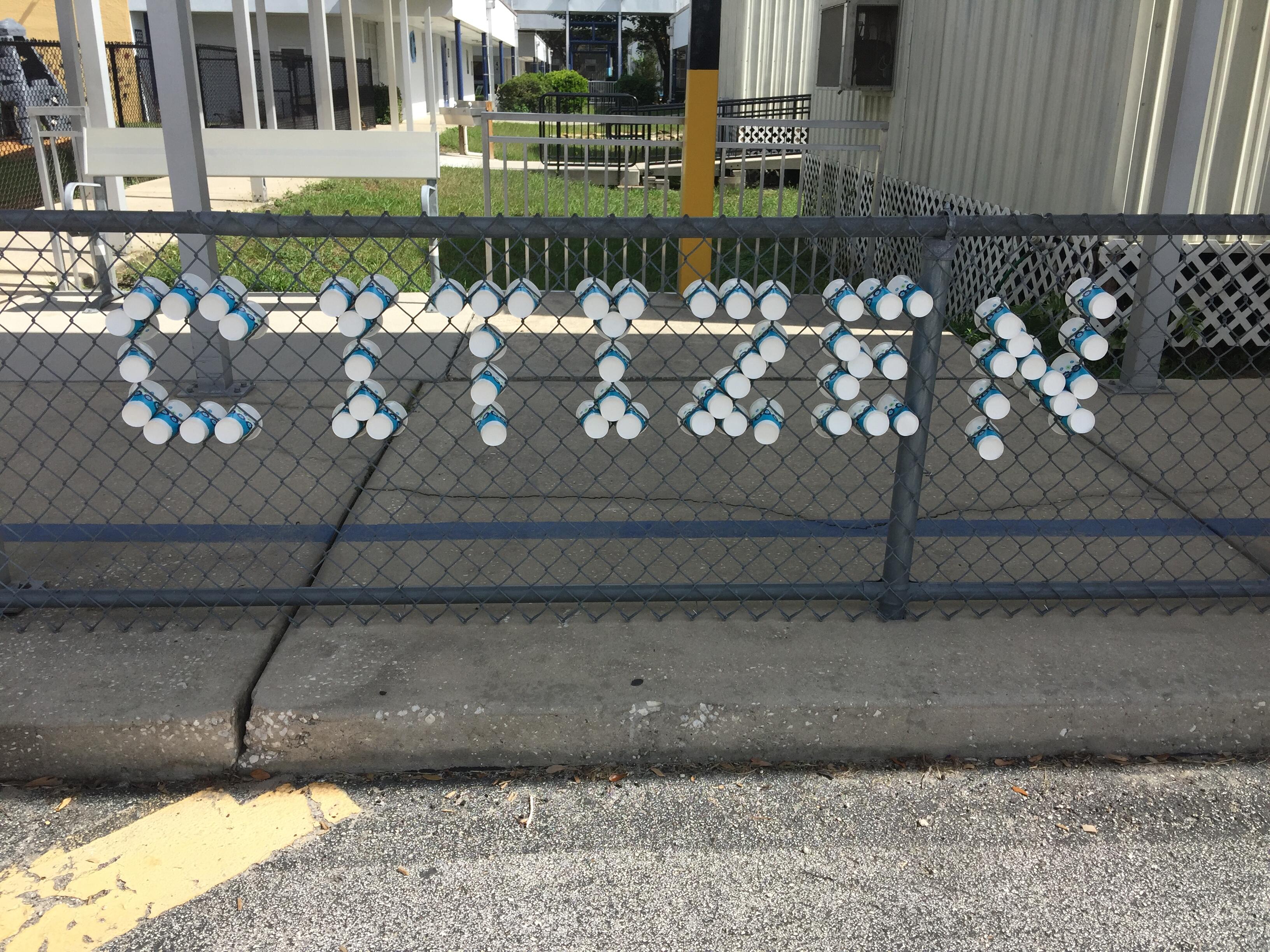 Picture of Citizen spelled out with plastic cups
