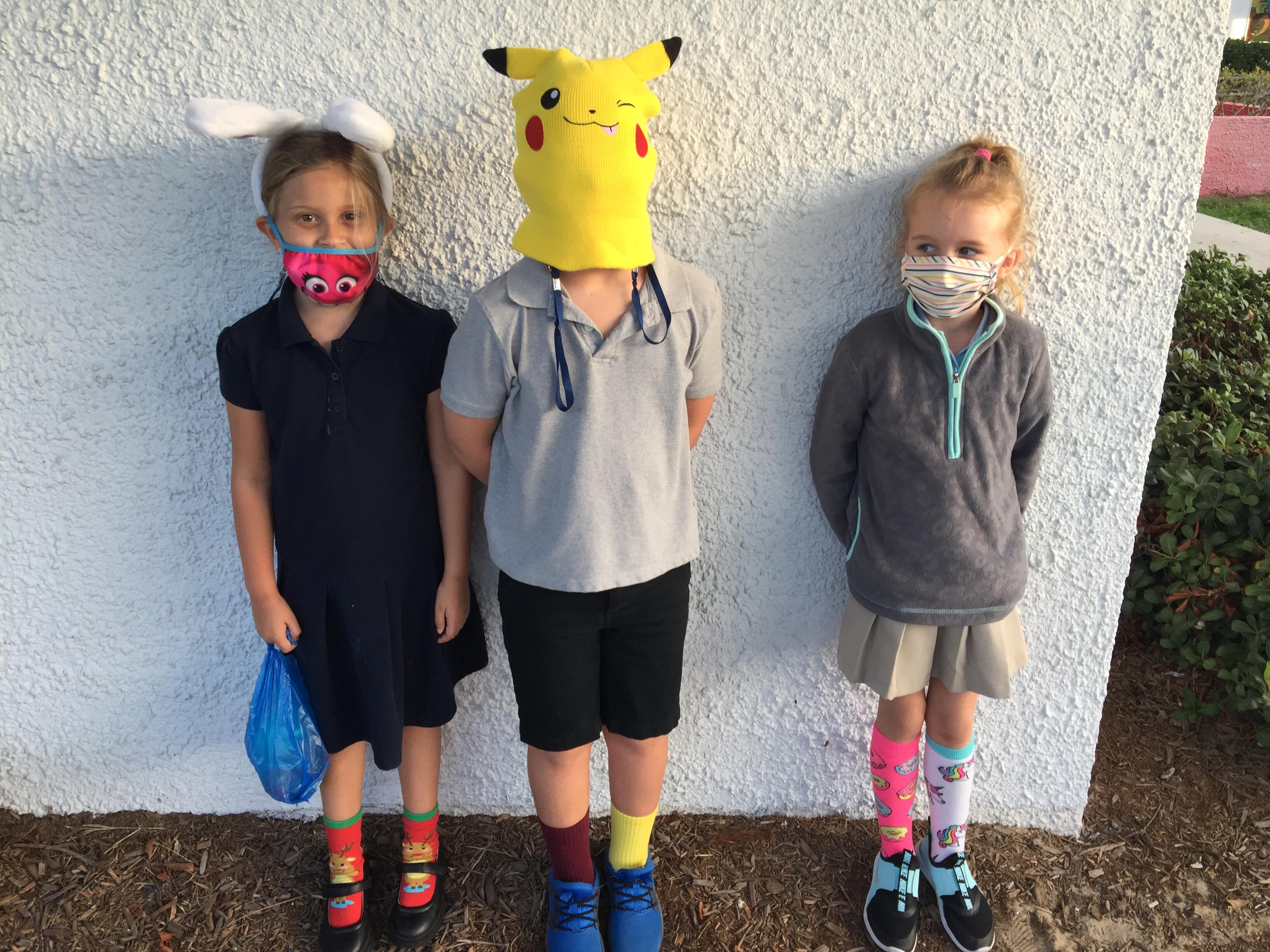 Students wearing Crazy hats and socks 
