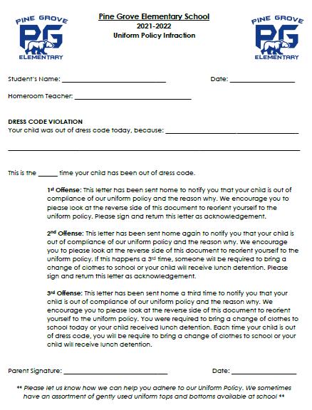 PGE Uniform Policy Introduction Form