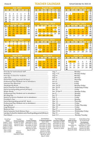 2023-24 Calendar - Option B