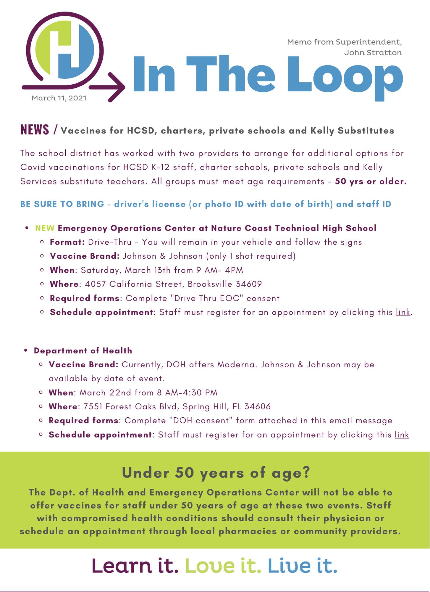 In the Loop - March 11 newsletter