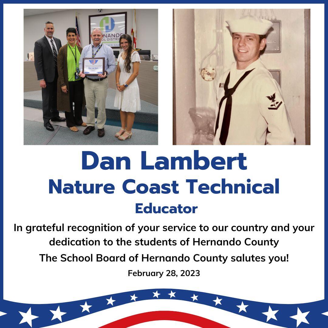 February Veteran recognition - Dan Lambert