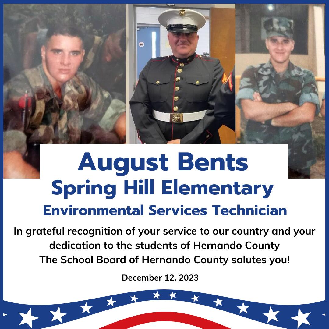 December HCSD Veteran - August Bents - Spring Hill Elementary