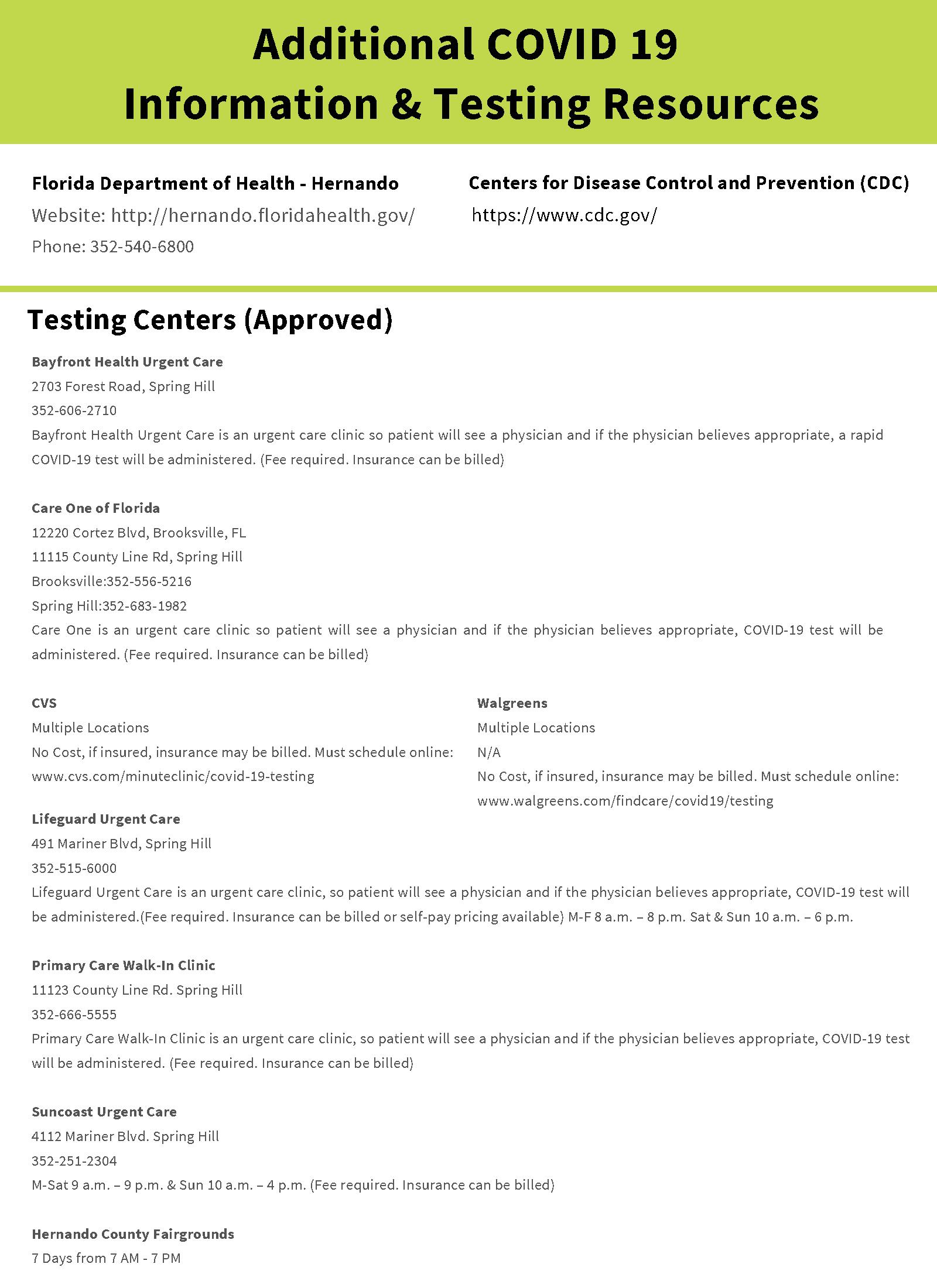 Testing Centers